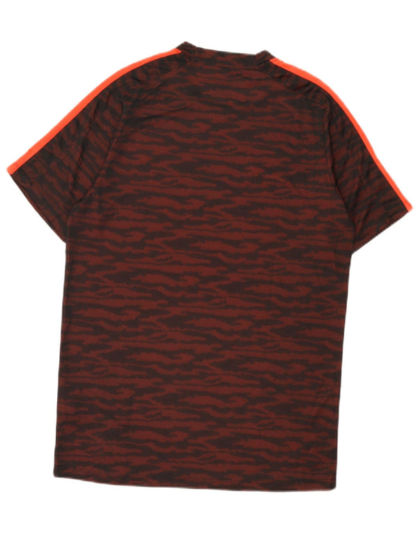 T-shirt Nike da uomo Dri Fit, top in poliestere con stampa animalier bordeaux medio