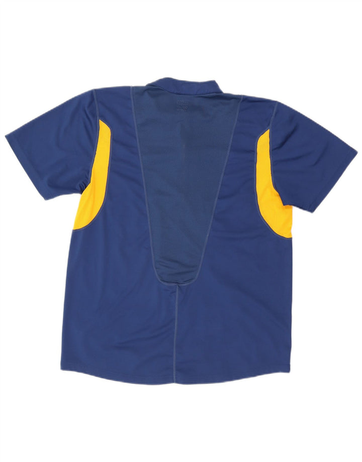 T-shirt Nike da uomo con zip e collo UK 38/40 poliestere color block blu medio