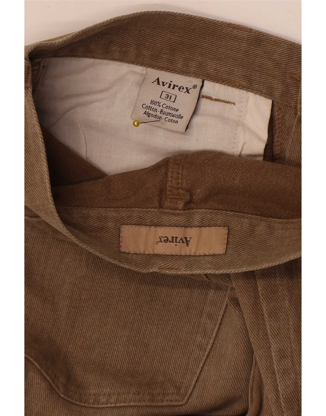 Jeans dritti da uomo Avirex W31 L32 cotone beige