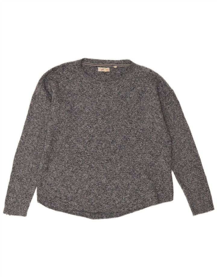 Maglione maglione girocollo da donna Fat Face UK 12 Cotone grigio medio