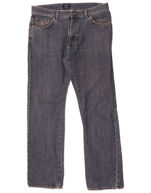 Gant Jeans dritti da uomo Jason vestibilità regolare W36 L34 cotone blu