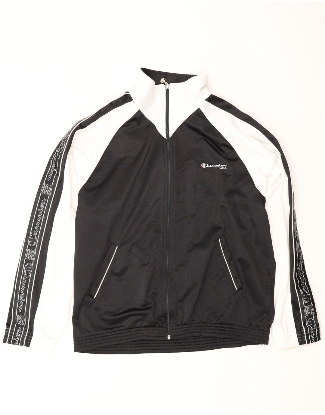 CHAMPION Giacca da tuta grafica da uomo grande color block nero