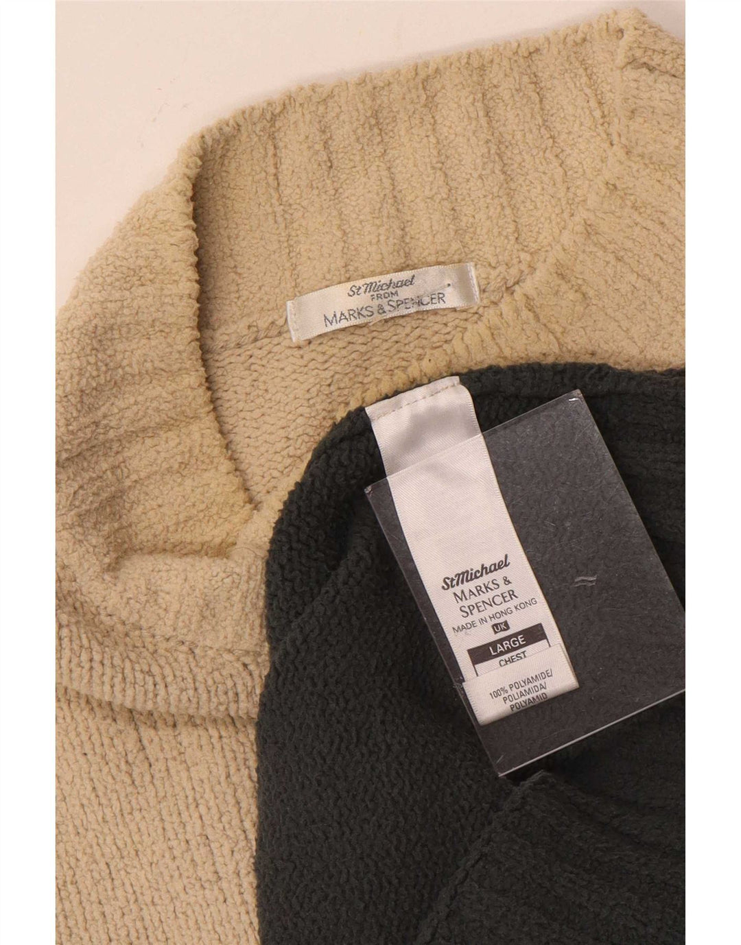 Marks & Spencer Maglione da uomo con collo alto e maglione grande color block bianco sporco