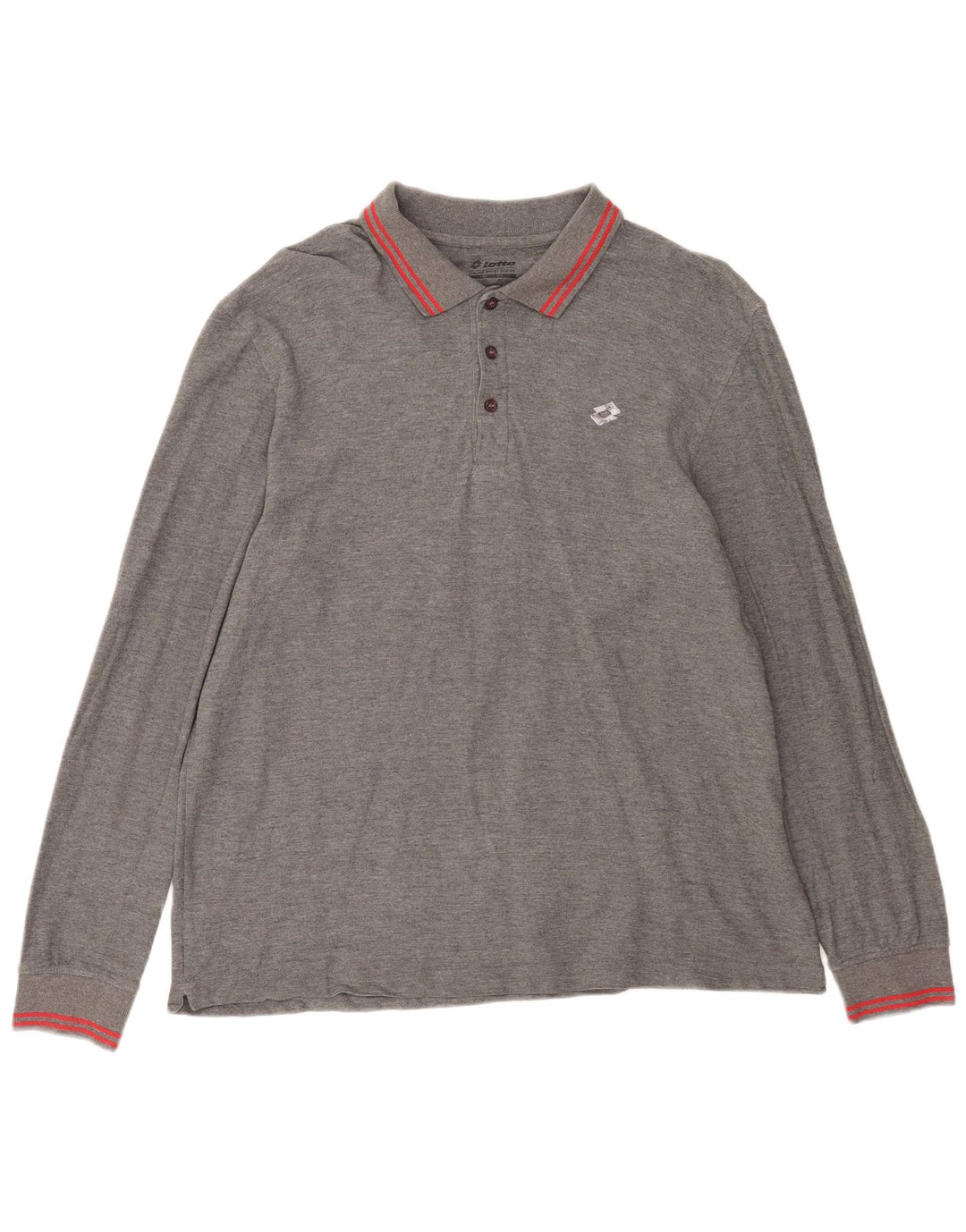 Polo da uomo a maniche lunghe Lotto 2XL Grigia