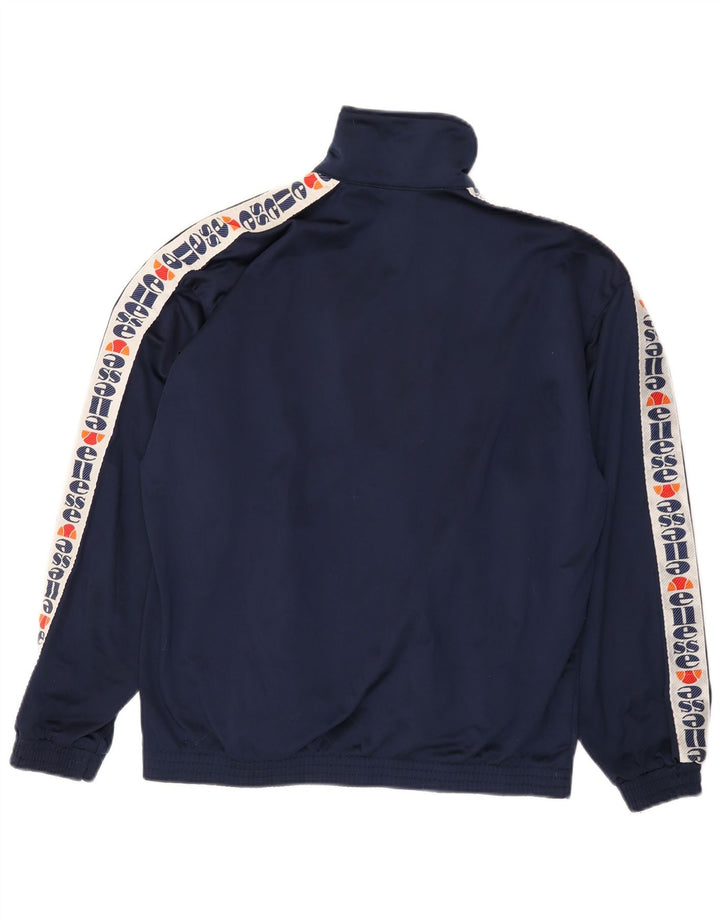 ELLESSE Giacca da tuta grafica da uomo grande in poliestere blu navy