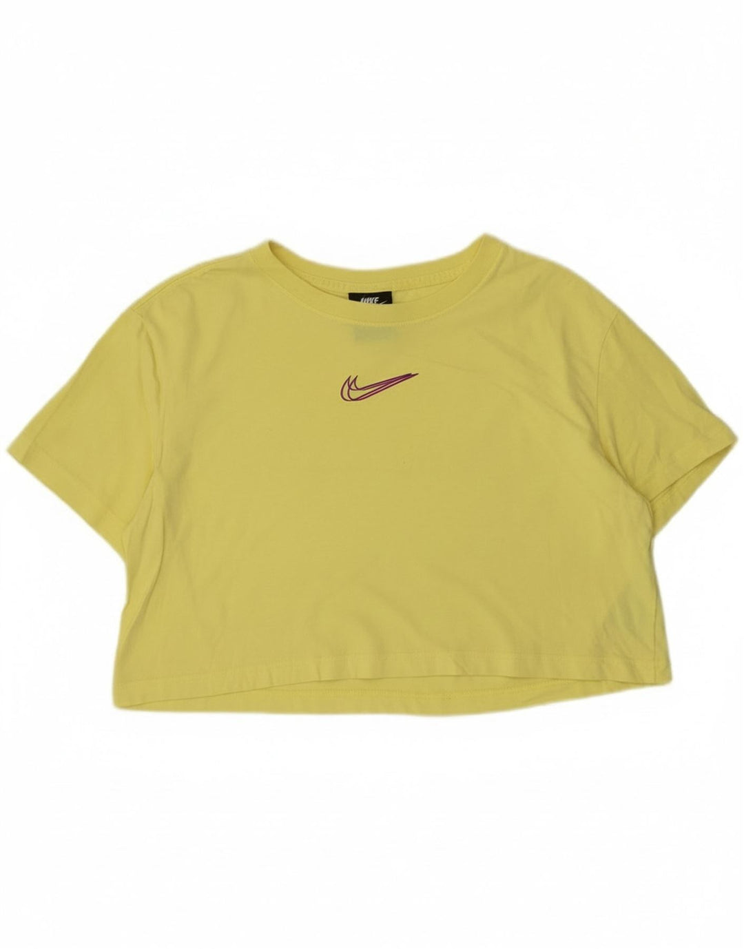 T-shirt corta da donna Nike UK 14 cotone giallo medio