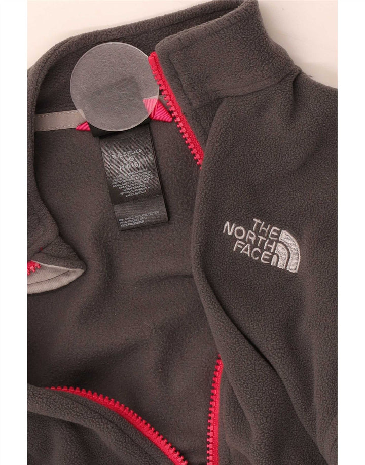 Giacca in pile The North Face per ragazze 12-13 anni, grande in poliestere grigio