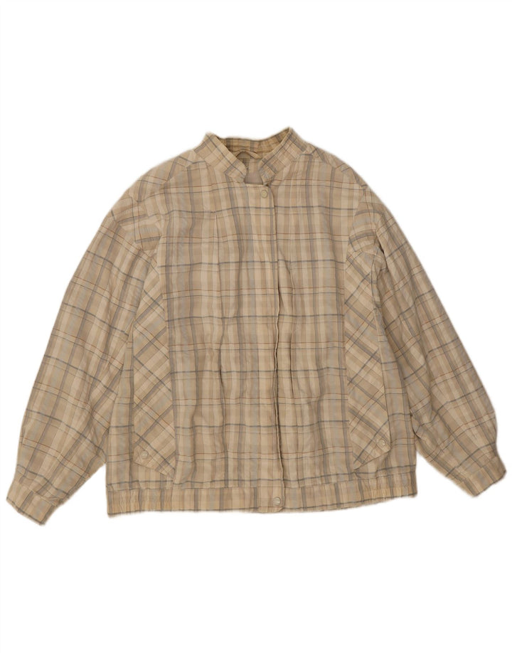Giubbotto bomber da donna Wohrl UK 16 grande cotone a quadri beige