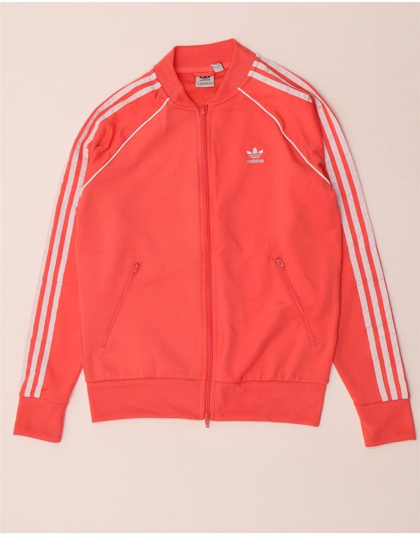 Giacca da tuta da donna Adidas UK 14 Large Rosa Poliestere