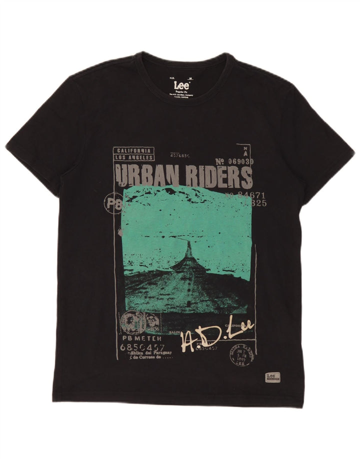 T-shirt grafica da uomo con vestibilità regolare Lee, cotone medio nero