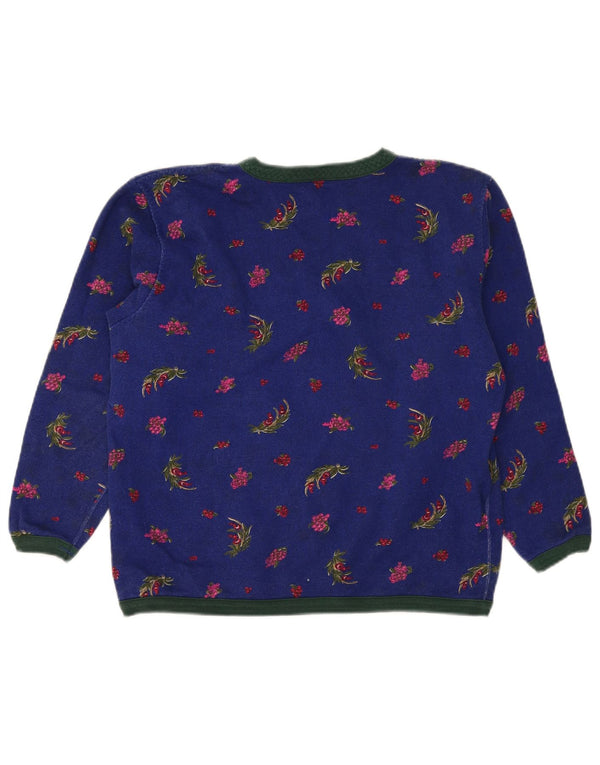Felpa oversize da donna Best Company, maglione UK 10, piccolo floreale blu