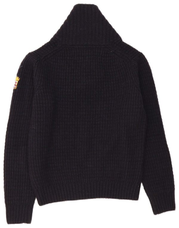 MARINA MILITARE Maglione da donna con collo a scialle UK 10 piccolo blu navy