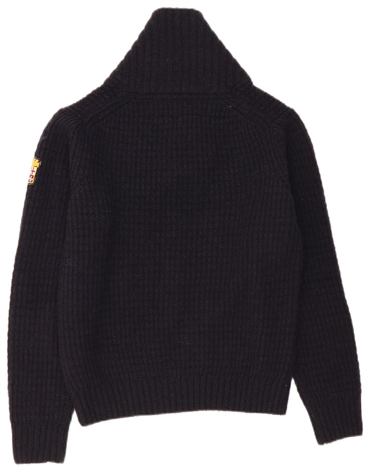 MARINA MILITARE Maglione da donna con collo a scialle UK 10 piccolo blu navy