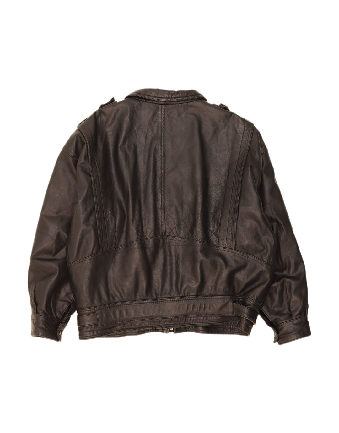 Giacca in pelle da uomo VINTAGE UK 44 2XL Pelle nera