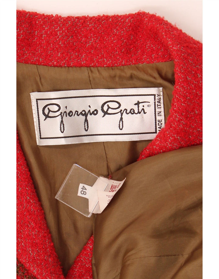 GIORGIO GRATI Womens 4 Button Blazer Jacket IT 48 XL Red Check Wool Vintage Giorgio Grati and Second-Hand Giorgio Grati from Messina Hembry 