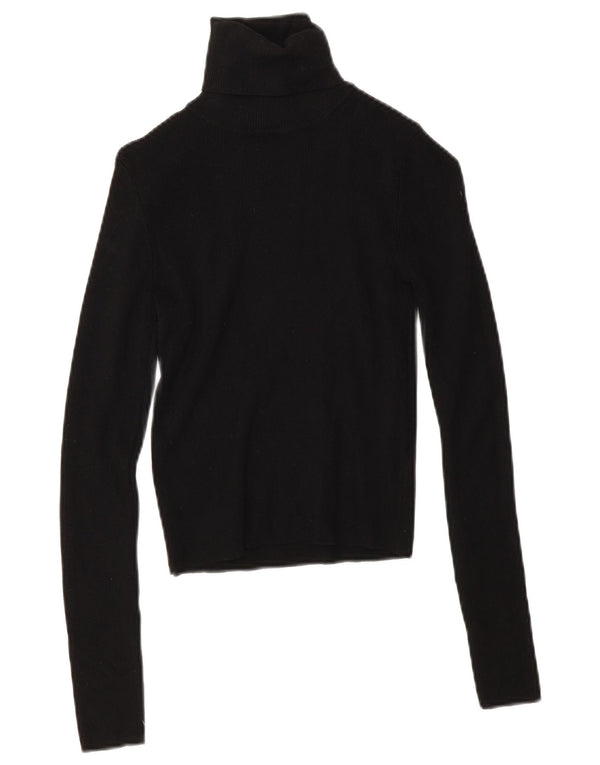 Maglione maglione a collo alto da donna Zara UK 10 piccolo in viscosa nera