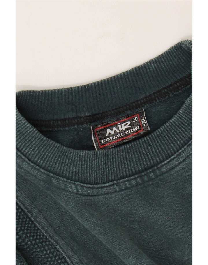 Felpa da uomo vintage maglione XL in cotone blu