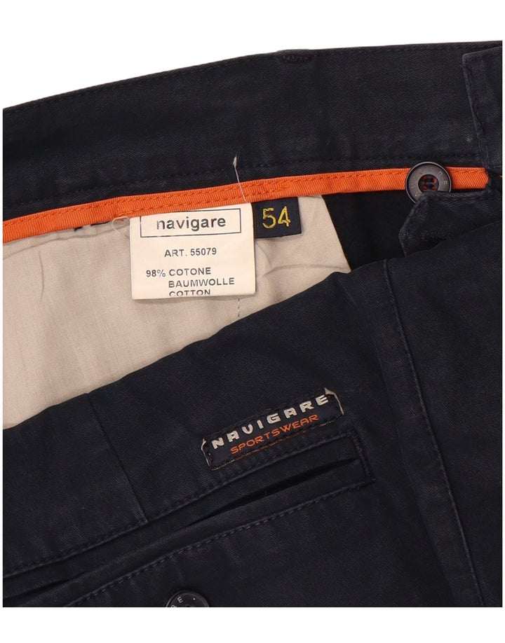 Pantaloni chino dritti da uomo NAVIGARE IT 54 2XL W36 L31 Blu Navy Cotone