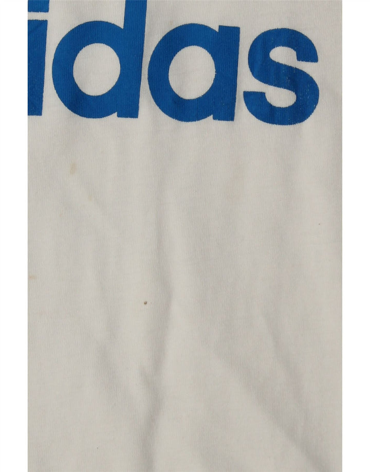 Canotta grafica da uomo Adidas in cotone bianco medio