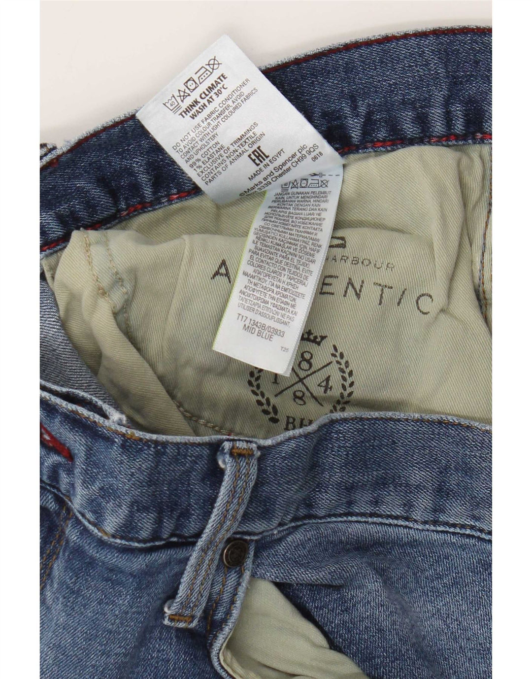 Jeans dritti da uomo Marks & Spencer W40 L29 cotone blu