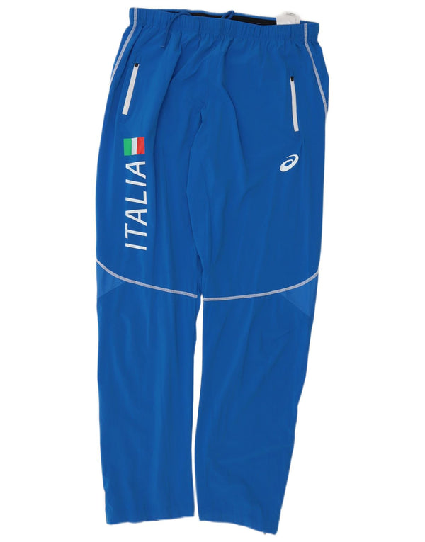 Pantaloni da tuta con grafica Asics Italia da uomo XL blu poliestere