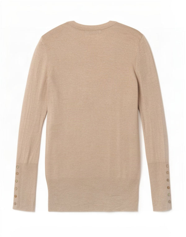 Maglione cardigan da donna Zara UK 14 grande rayon beige