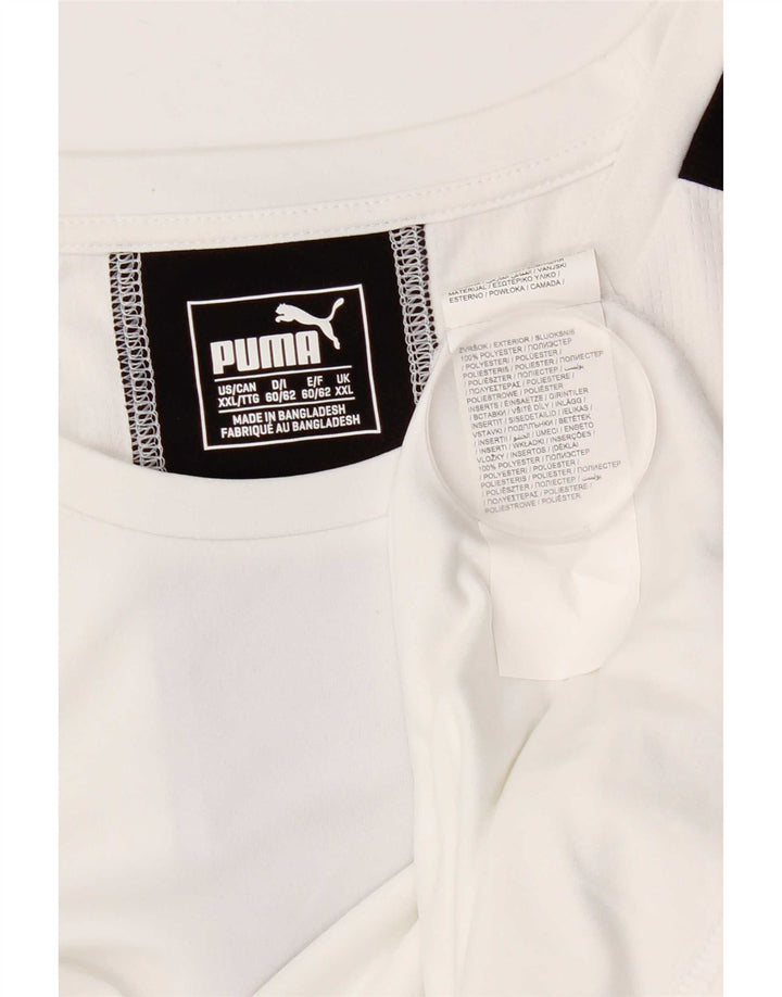 T-shirt da uomo PUMA Top 2XL Poliestere color block bianco
