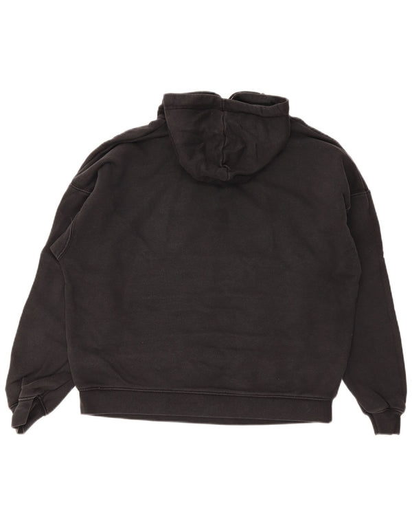 Felpa con cappuccio grafica da donna Adidas UK 12 cotone color block medio nero
