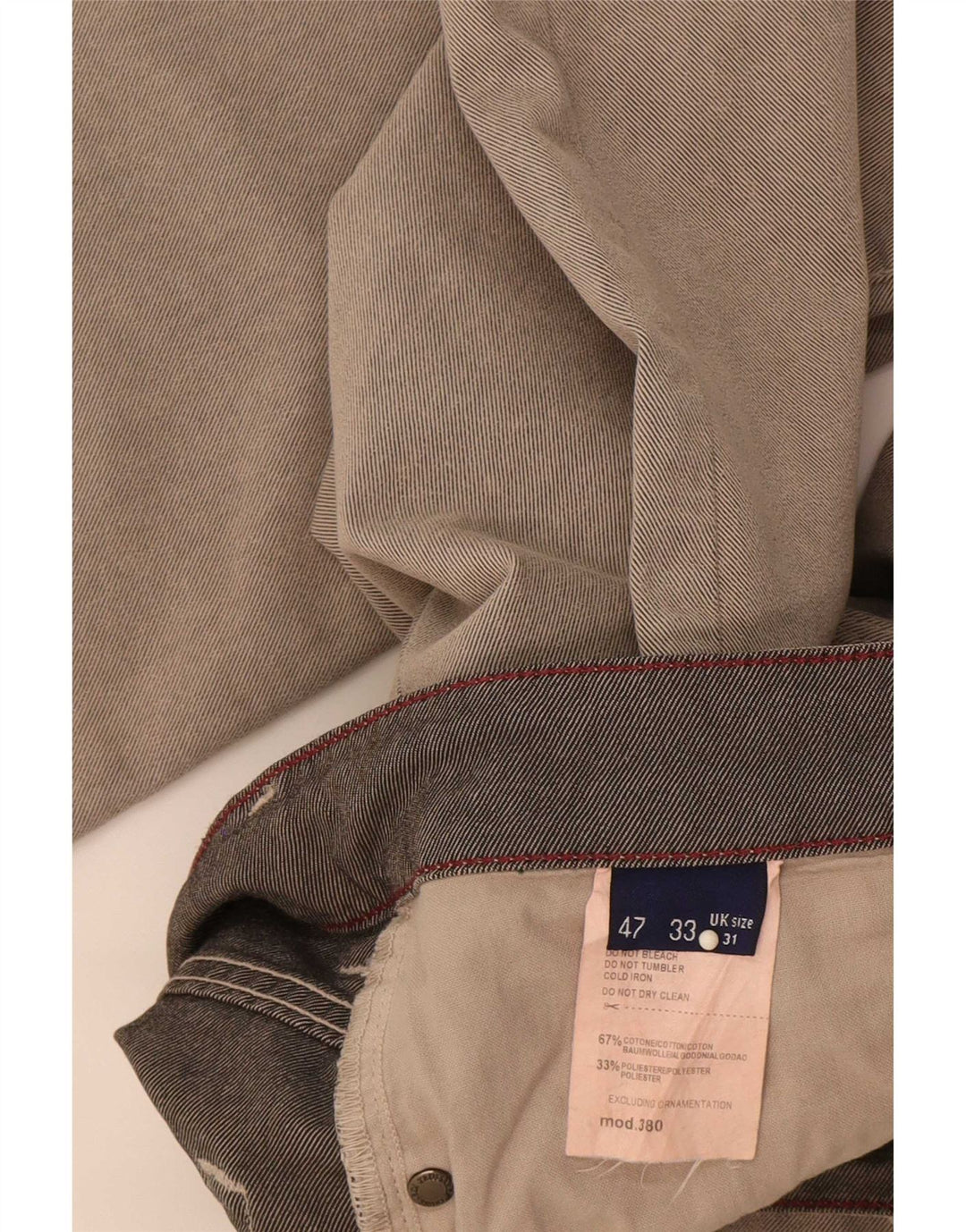 Jeans Straight Uomo Trussardi W31 L33 Cotone Grigio