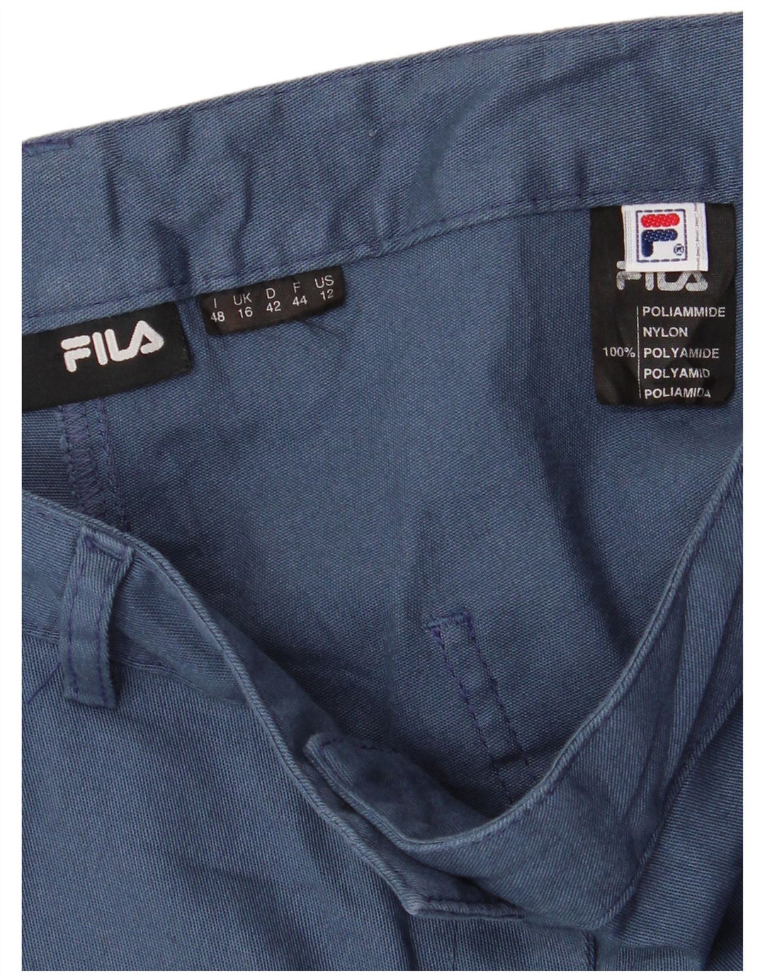Pantaloni Capri da donna Fila UK 16 Large W36 L17 Blu Navy Poliammide