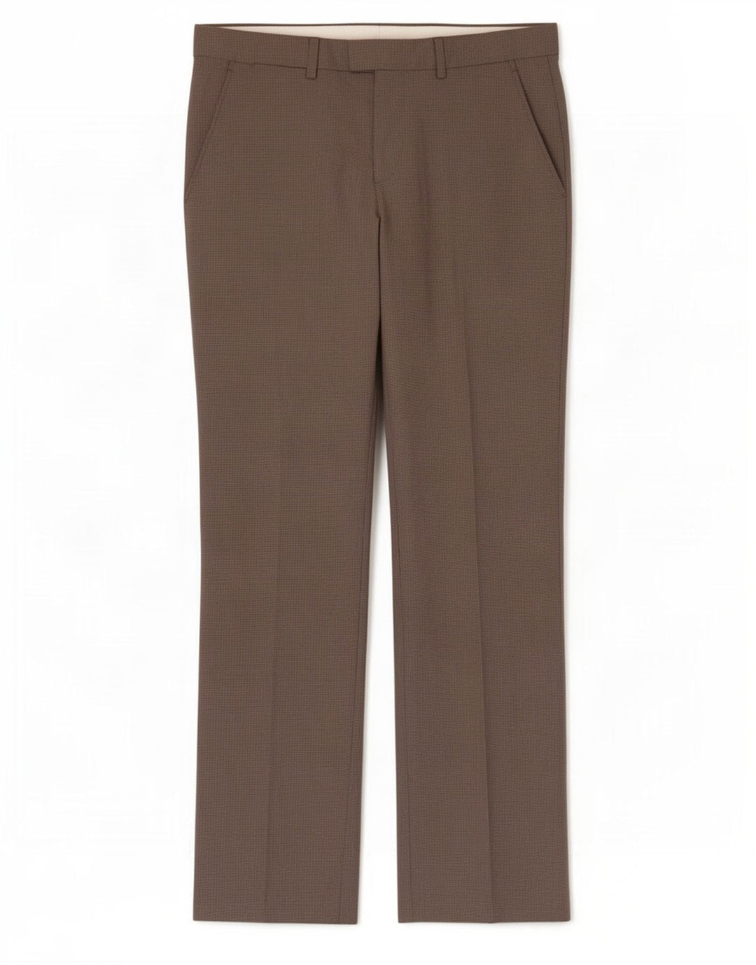 Pantaloni da abito dritti da uomo Zara EU 38 Small W30 L32 Pied de poule marrone