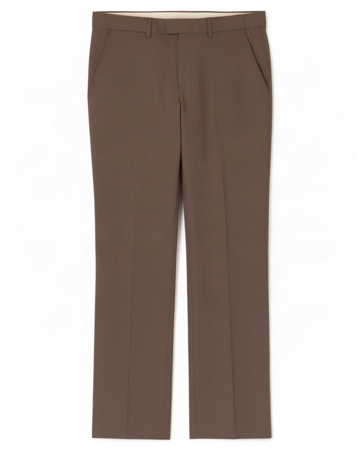 Pantaloni da abito dritti da uomo Zara EU 38 Small W30 L32 Pied de poule marrone