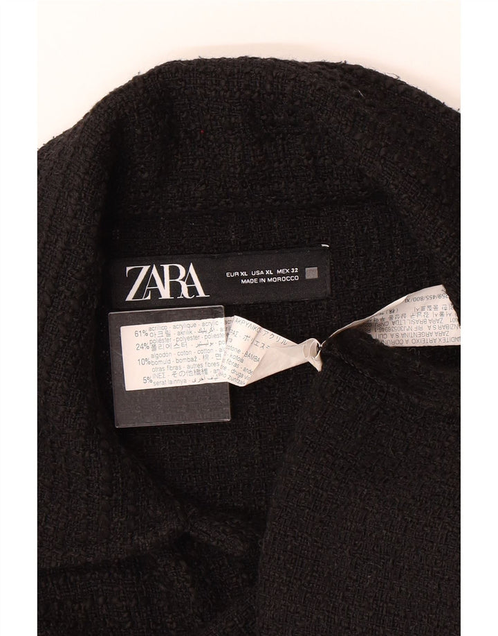 ZARA Womens Bomber Jacket UK 18 XL Black Polyester Vintage Zara and Second-Hand Zara from Messina Hembry 