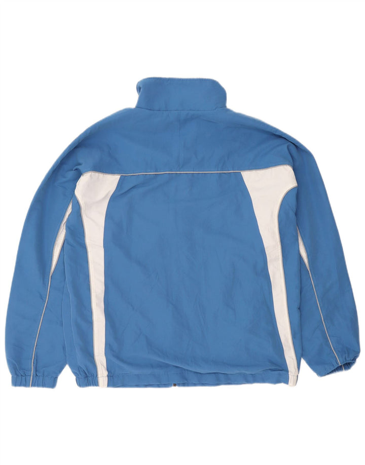 Giacca da ginnastica grafica da uomo Asics, giacca in poliestere color block blu medio