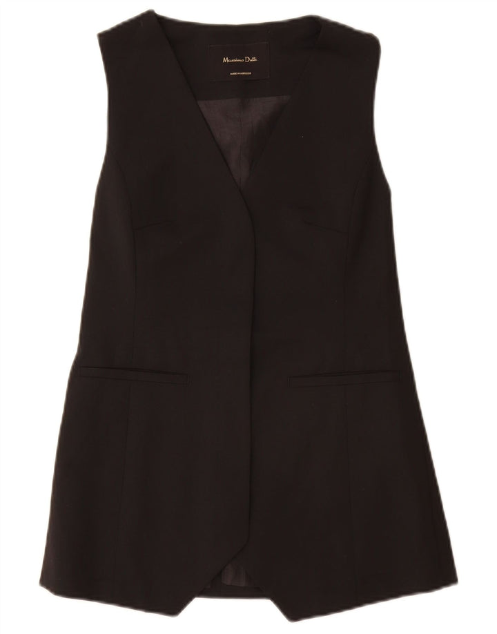 Giacca blazer senza maniche aperta da donna Massimo Dutti UK 6 XS poliestere nero