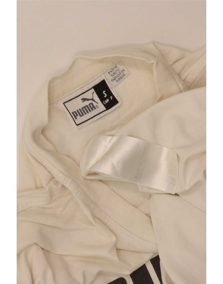 T-shirt grafica da uomo Puma Top Small in cotone bianco