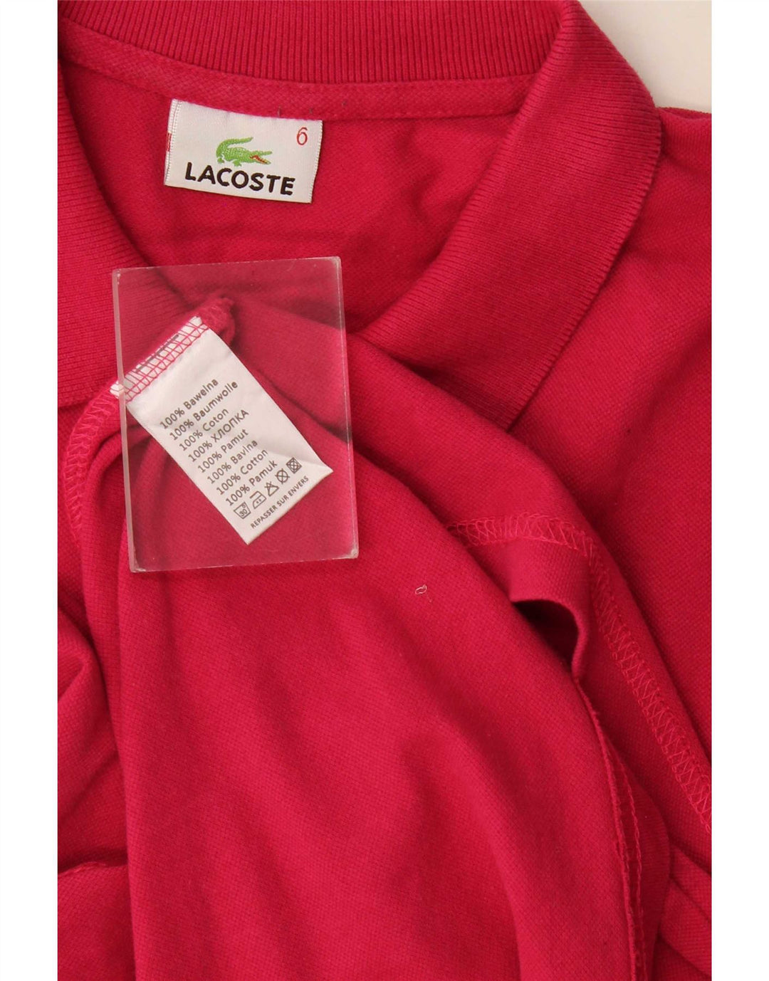 Polo da uomo Lacoste taglia 6 XL in cotone rosa