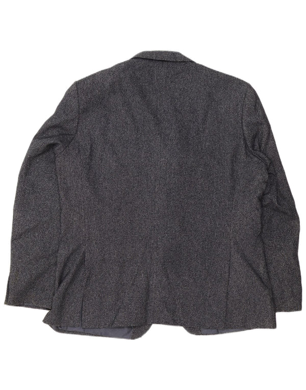 Giacca blazer a 2 bottoni da uomo Marks & Spencer UK 46 XL lana blu navy