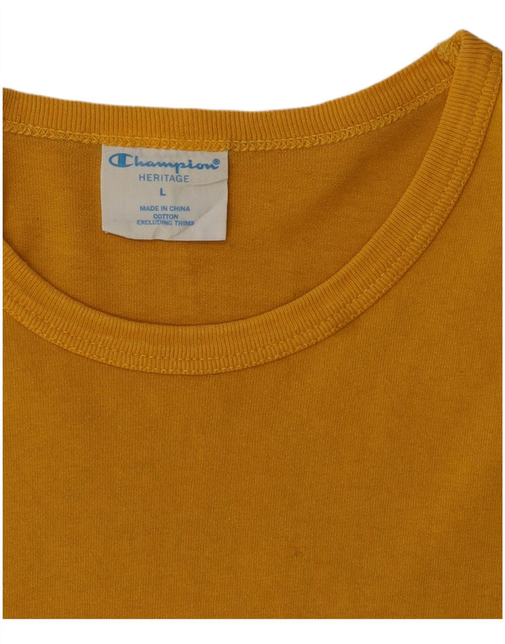 T-shirt Champion da uomo Heritage, grande, in cotone giallo