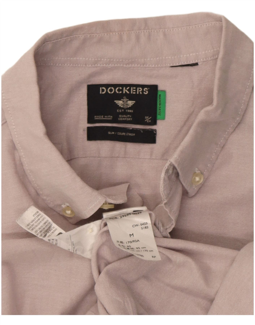 Camicia slim da uomo Dockers in cotone rosa medio