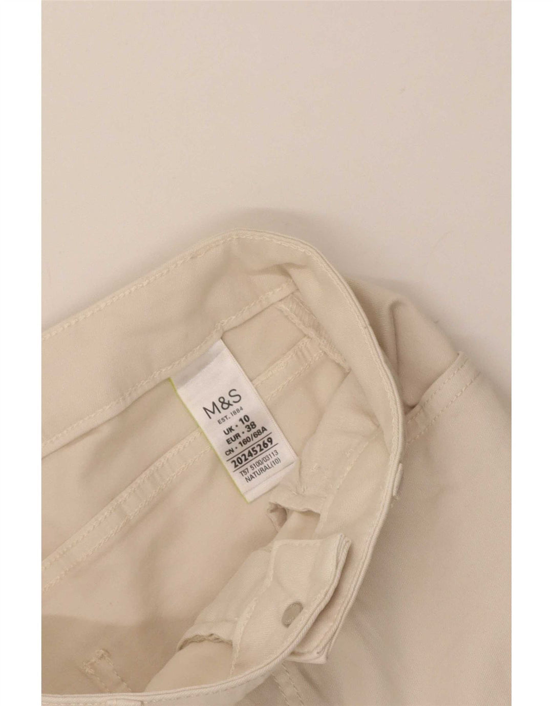 Pantaloni Capri da donna Marks & Spencer UK 10 piccoli W28 L22 bianco sporco
