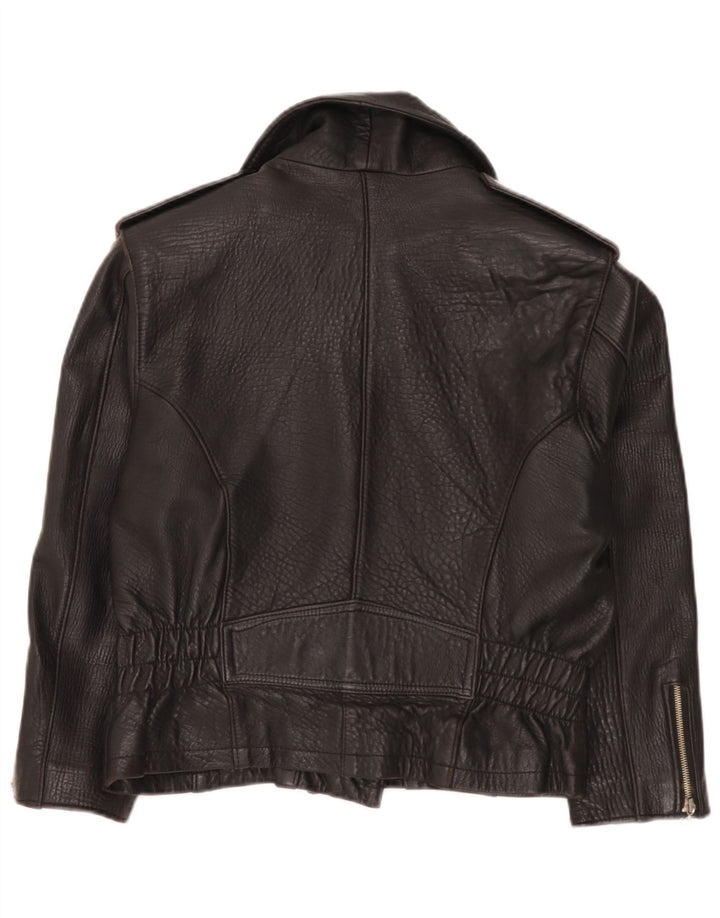 Giacca da motociclista in pelle da donna Chevignon UK 14 media nera