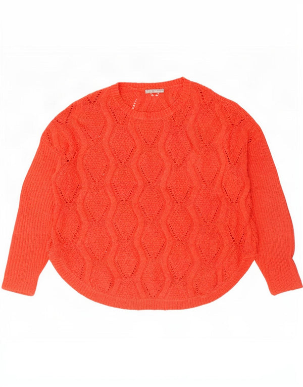 Maglione maglione girocollo da donna Marks & Spencer UK 14 arancione medio