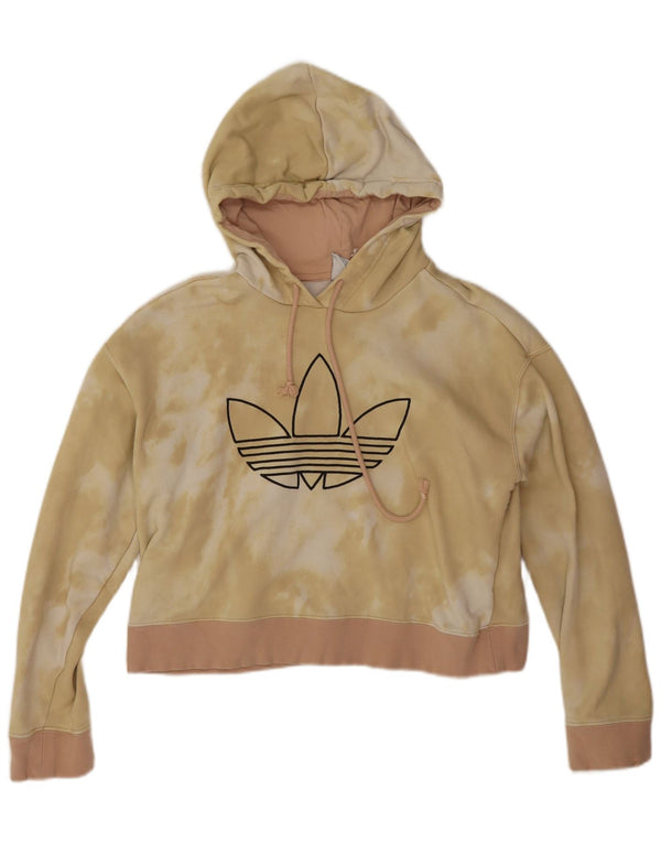 Felpa con cappuccio grafica oversize da donna Adidas UK 10 Small Beige Tie Dye