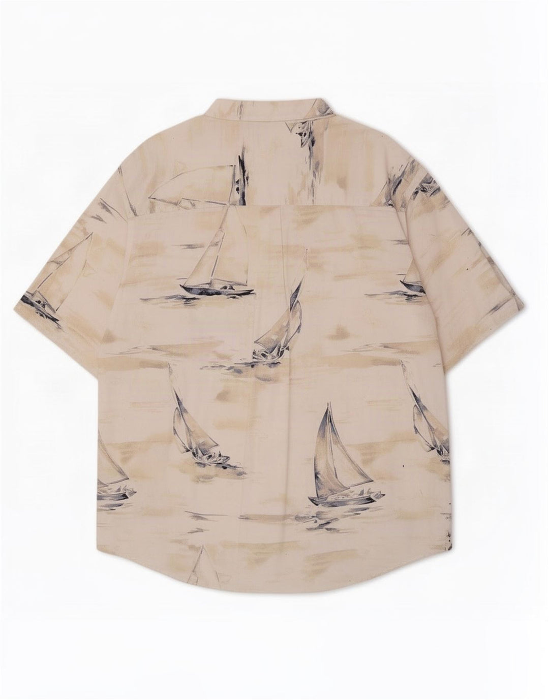 Camicia a maniche corte da uomo Puritan con motivo astratto 2XL in cotone beige