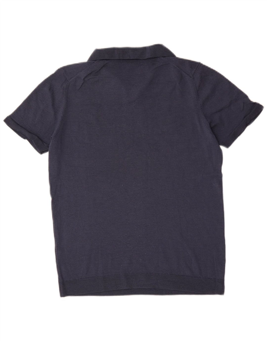 Massimo Dutti Maglione da uomo a maniche corte con collo a polo blu navy medio