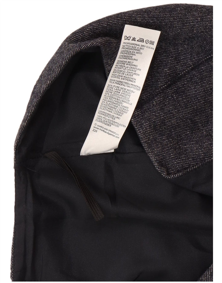 Gonna longuette da donna Marks & Spencer UK 14 media W30 lana blu navy