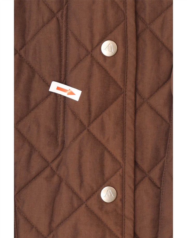 Giacca trapuntata da donna Aquascutum UK 16 grande nylon marrone