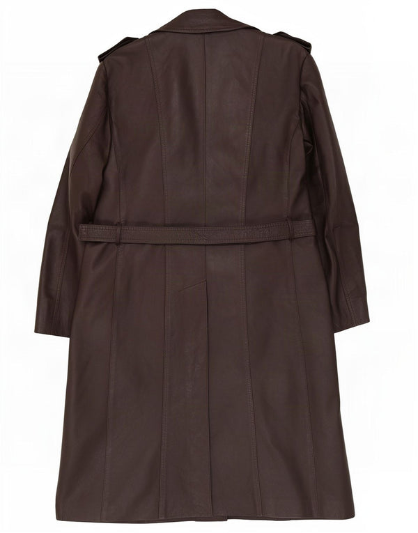 Cappotto in pelle vintage da uomo UK 38 Marrone medio