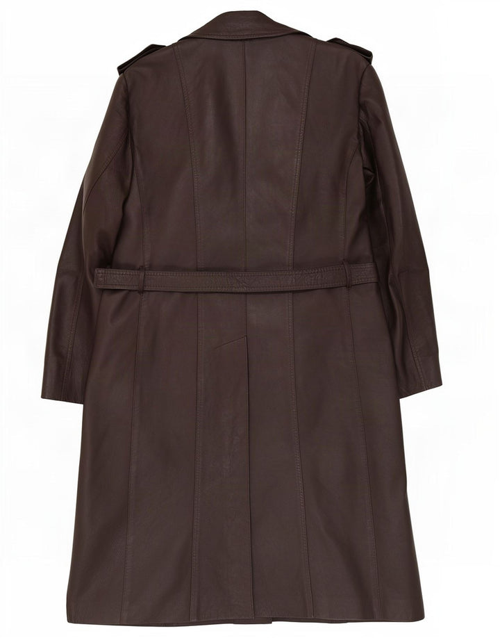 Cappotto in pelle vintage da uomo UK 38 Marrone medio
